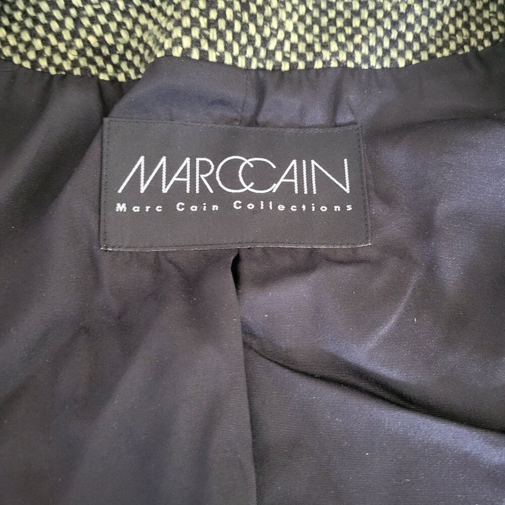 Marc Cain Wool Zip Front Jacket Blazer 6 Green Black Check - Picture 3 of 12